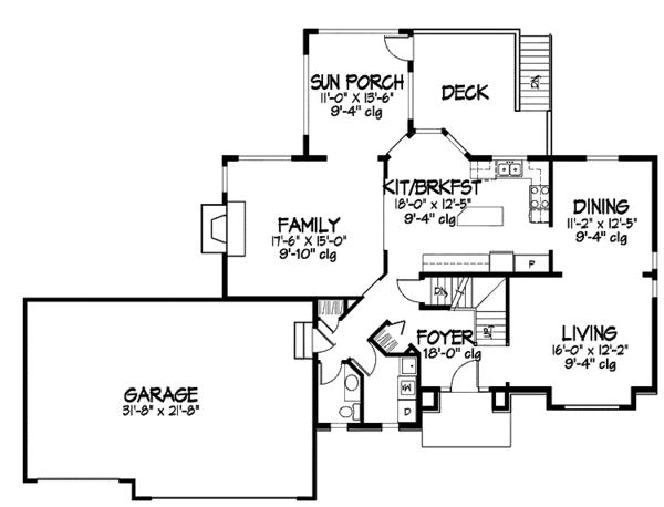 Architectural House Design - Traditional Floor Plan - Main Floor Plan #320-884