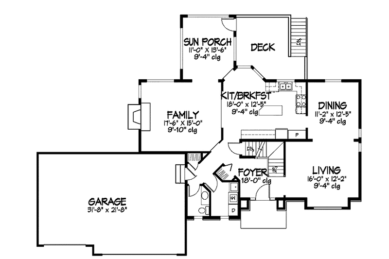 Dream House Plan - Floor Plan - Main Floor for Traditional House Plan #320-884 - 4 bed, 2.5 bath