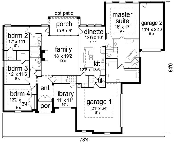 Dream House Plan - European Floor Plan - Main Floor Plan #84-592