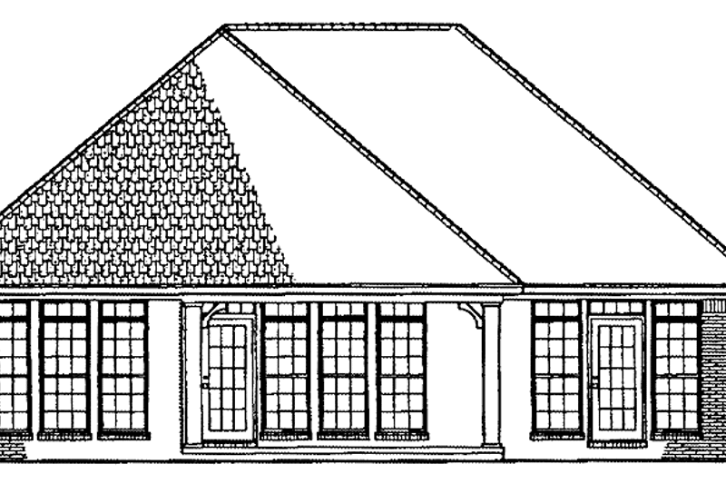 Home Plan - Exterior - Rear Elevation for Country House Plan #17-2654 - 2 bed, 2 bath