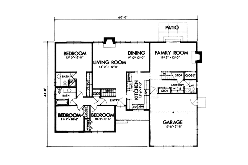 House Design - Floor Plan - Main Floor for Prairie House Plan #320-1292 - 3 bed, 2.5 bath