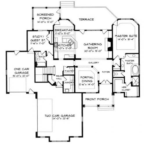 Craftsman Style House Plan - 4 Beds 3 Baths 3826 Sq/Ft Plan #413-115 ...