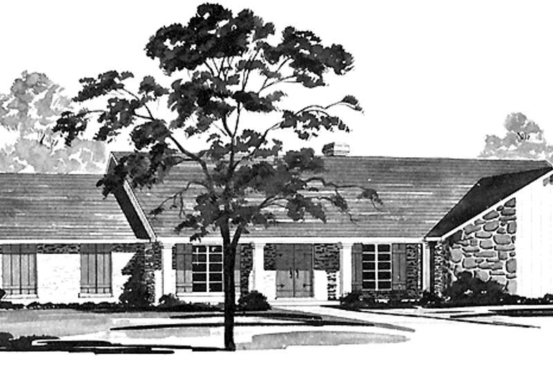 Architectural House Design - Ranch Exterior - Front Elevation Plan #36-543