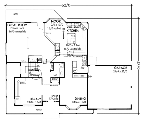 Architectural House Design - Country Floor Plan - Main Floor Plan #320-1320
