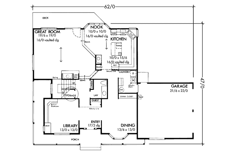 Architectural House Design - Floor Plan - Main Floor for Country House Plan #320-1320 - 3 bed, 2.5 bath
