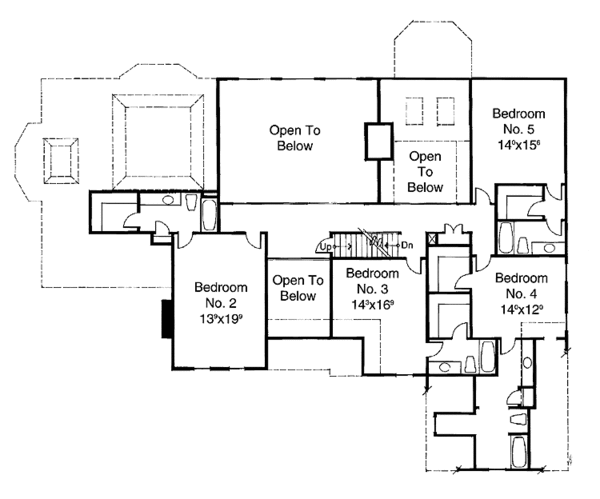 Architectural House Design - Traditional Floor Plan - Upper Floor Plan #429-133