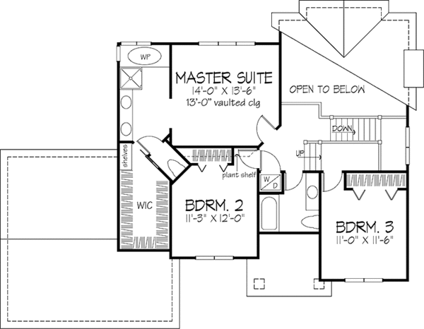 Architectural House Design - Prairie Floor Plan - Upper Floor Plan #320-1122