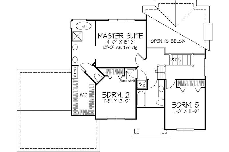Dream House Plan - Floor Plan - Upper Floor for Prairie House Plan #320-1122 - 3 bed, 2.5 bath