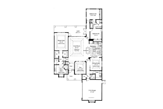Floor Plan - Main Floor for Mediterranean House Plan #938-24 - 3 bed, 2.5 bath