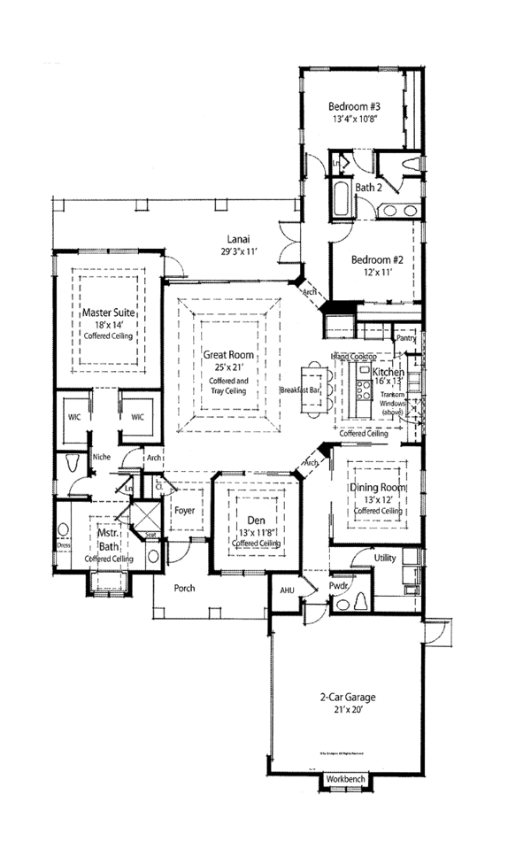Home Plan - Mediterranean Floor Plan - Main Floor Plan #938-24