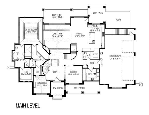 Craftsman Floor Plan - Main Floor Plan #920-31