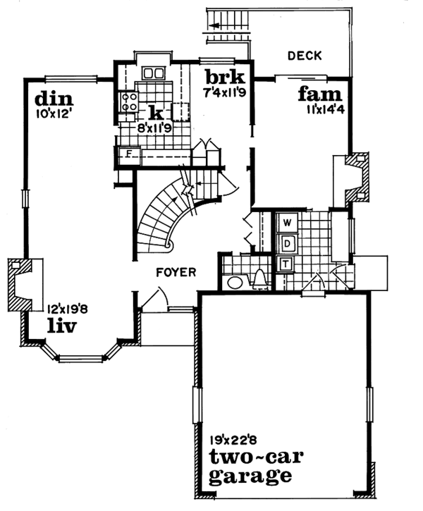 Architectural House Design - Contemporary Floor Plan - Main Floor Plan #47-969
