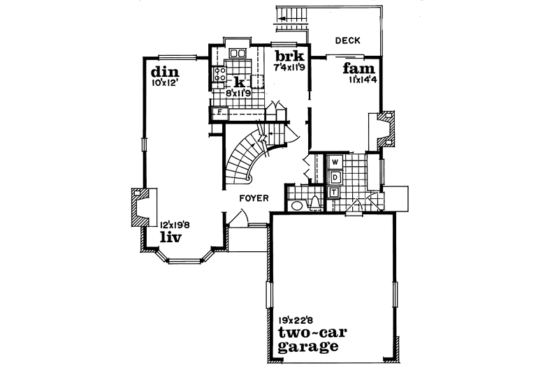 Dream House Plan - Floor Plan - Main Floor for Contemporary House Plan #47-969 - 3 bed, 2.5 bath