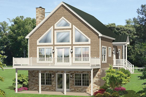 Exterior - Rear Elevation 4 for Cabin House Plan #1010-148 - 4 bed, 3 bath