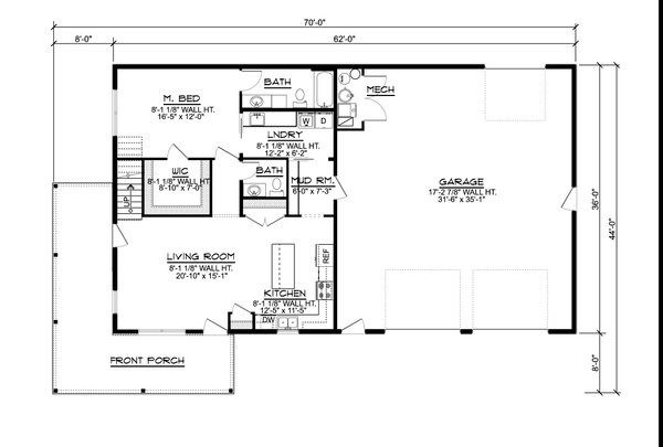 House Design - Barndominium Floor Plan - Main Floor Plan #1064-18