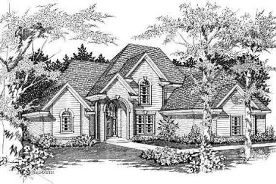 Exterior - Front Elevation for European House Plan #329-268 - 4 bed, 2.5 bath