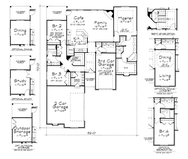 House Plan Design - Traditional Floor Plan - Main Floor Plan #20-2108