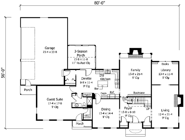 Colonial Floor Plan - Main Floor Plan #51-175