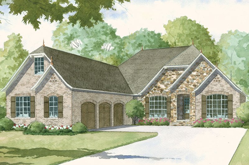 Architectural House Design - Country Exterior - Front Elevation Plan #17-3378