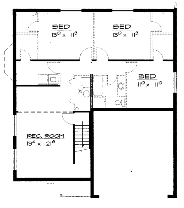Dream House Plan - Ranch Floor Plan - Upper Floor Plan #308-266