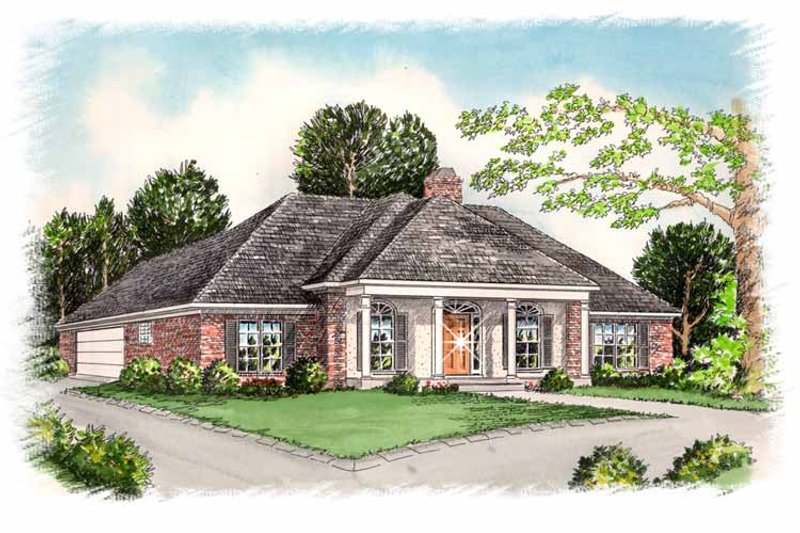 Architectural House Design - European Exterior - Front Elevation Plan #15-307