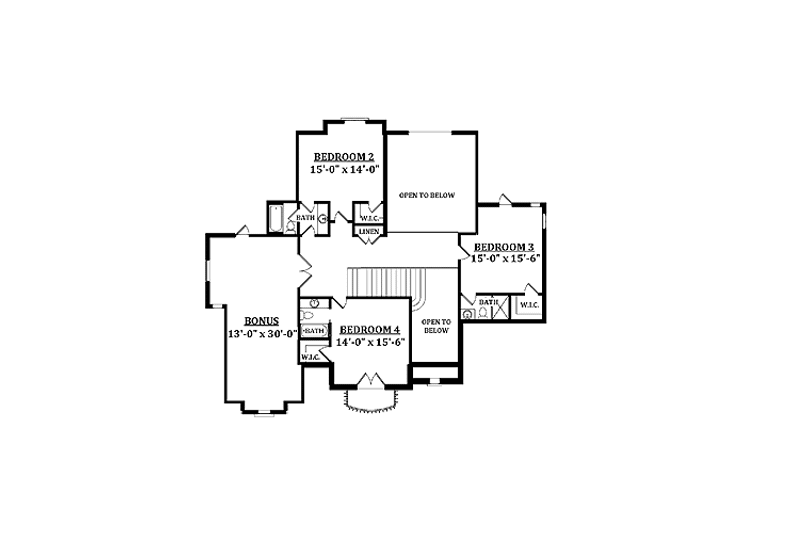 Architectural House Design - Floor Plan - Upper Floor for Country House Plan #937-10 - 5 bed, 5.5 bath