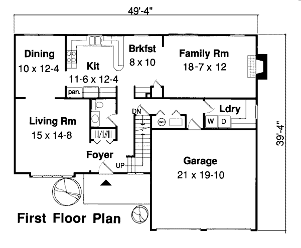Southern Floor Plan - Main Floor Plan #312-638