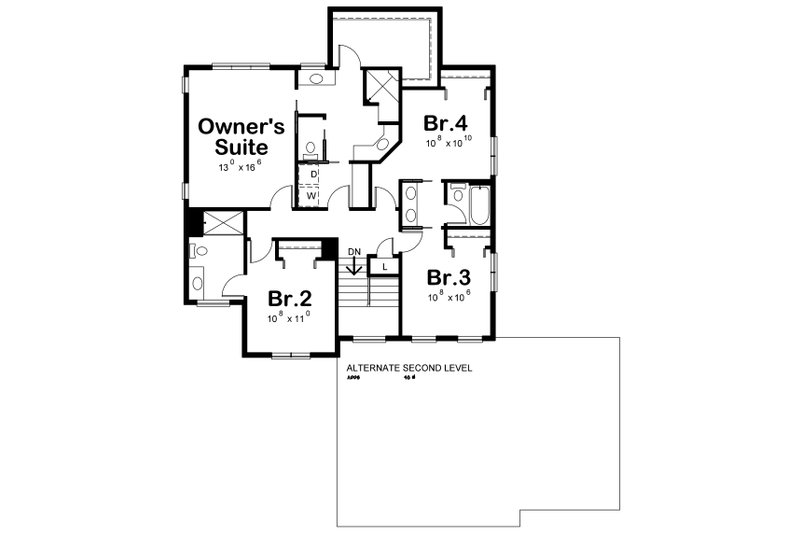 House Blueprint - Floor Plan - Other Floor 1 for Traditional House Plan #20-2457 - 5 bed, 3.5 bath