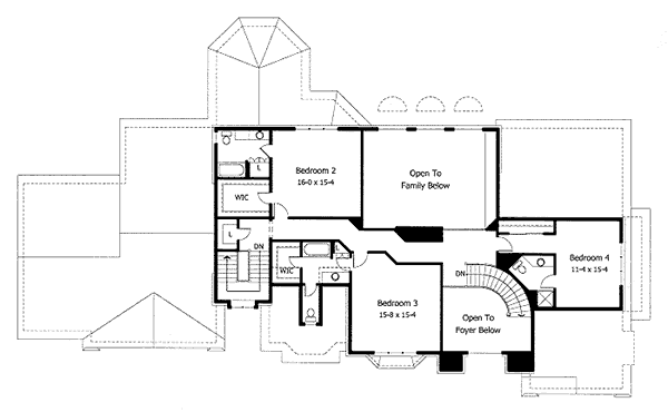 European Floor Plan - Upper Floor Plan #51-194