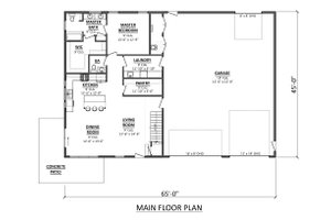 Floor Plan - Main Floor for Barndominium House Plan #1089-38 - 3 bed, 2.5 bath