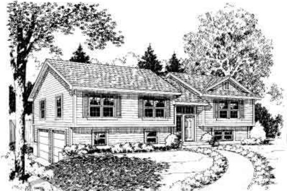 Exterior - Front Elevation for Traditional House Plan #312-365 - 3 bed, 2.5 bath