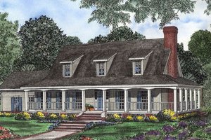 Southern Exterior - Front Elevation Plan #17-546