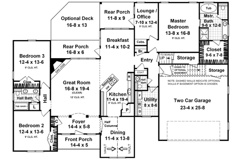 Dream House Plan - Floor Plan - Main Floor for European House Plan #21-136 - 3 bed, 2.5 bath