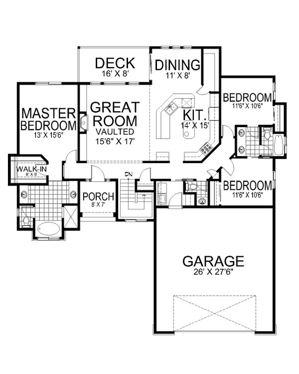 Home Plan - Floor Plan - Main Floor for Craftsman House Plan #112-286 - 5 bed, 3.5 bath