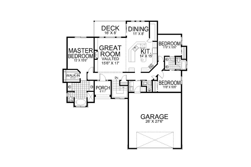 Home Plan - Floor Plan - Main Floor for Craftsman House Plan #112-286 - 5 bed, 3.5 bath