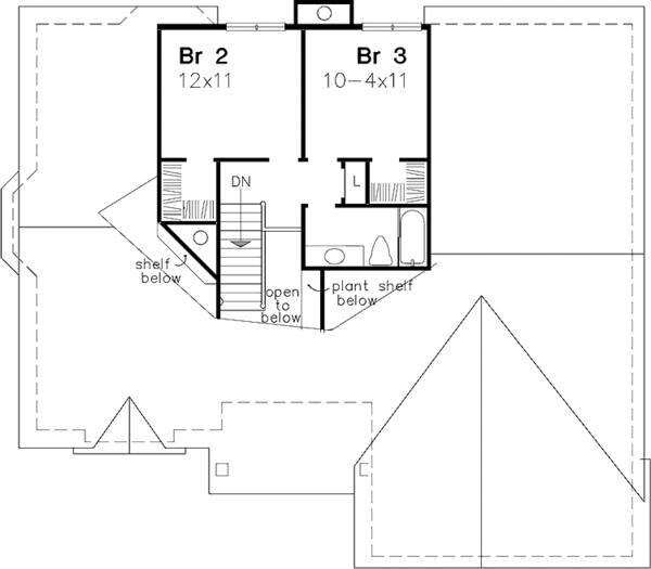 Architectural House Design - Country Floor Plan - Upper Floor Plan #320-1076