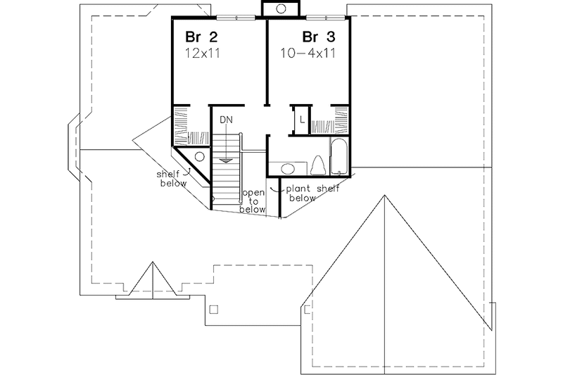 Dream House Plan - Floor Plan - Upper Floor for Country House Plan #320-1076 - 3 bed, 2.5 bath