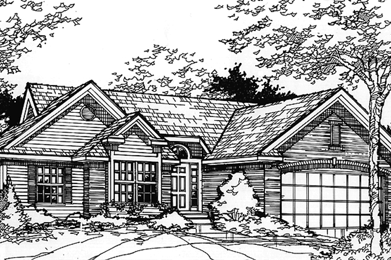 Home Plan - Prairie Exterior - Front Elevation Plan #320-1078