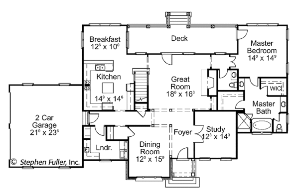 Home Plan - Colonial Floor Plan - Main Floor Plan #429-391