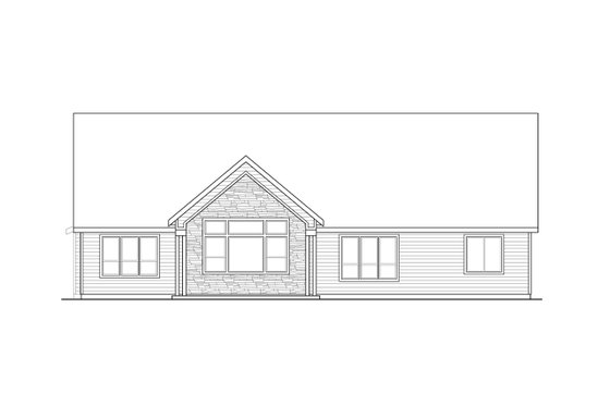 Exterior - Rear Elevation for Craftsman House Plan #124-1243 - 3 bed, 2.5 bath
