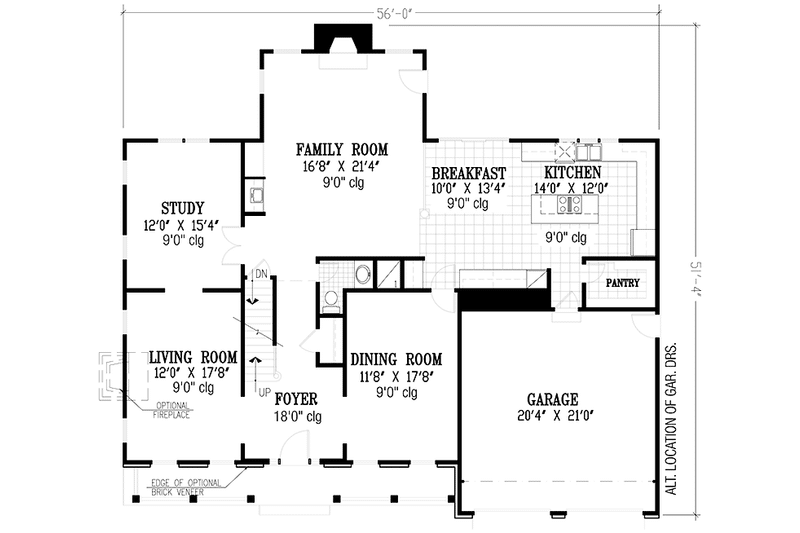 Home Plan - Floor Plan - Main Floor for Country House Plan #953-47 - 4 bed, 3.5 bath