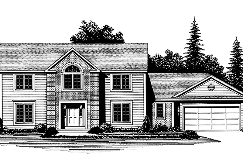 House Blueprint - Colonial Exterior - Front Elevation Plan #1001-145