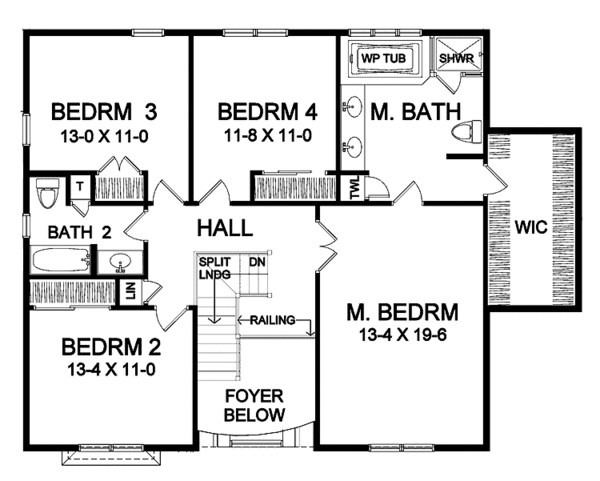 Dream House Plan - Craftsman Floor Plan - Upper Floor Plan #328-349