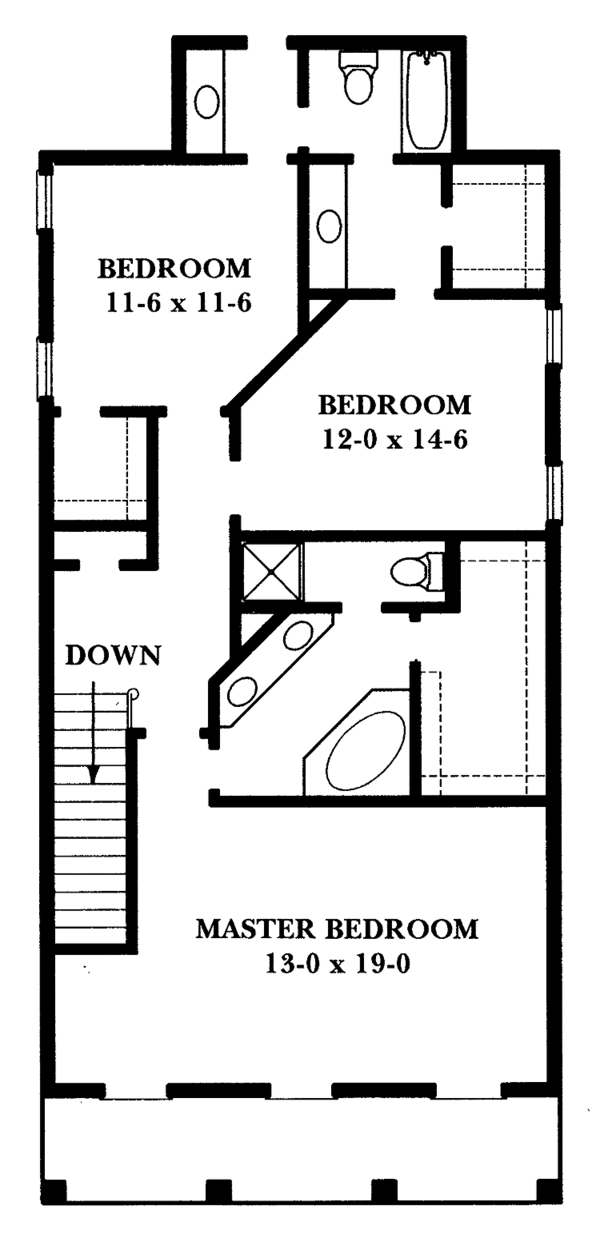 House Design - Classical Floor Plan - Upper Floor Plan #1047-6