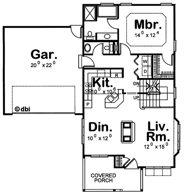 House Plan Design - Country Floor Plan - Main Floor Plan #20-2224