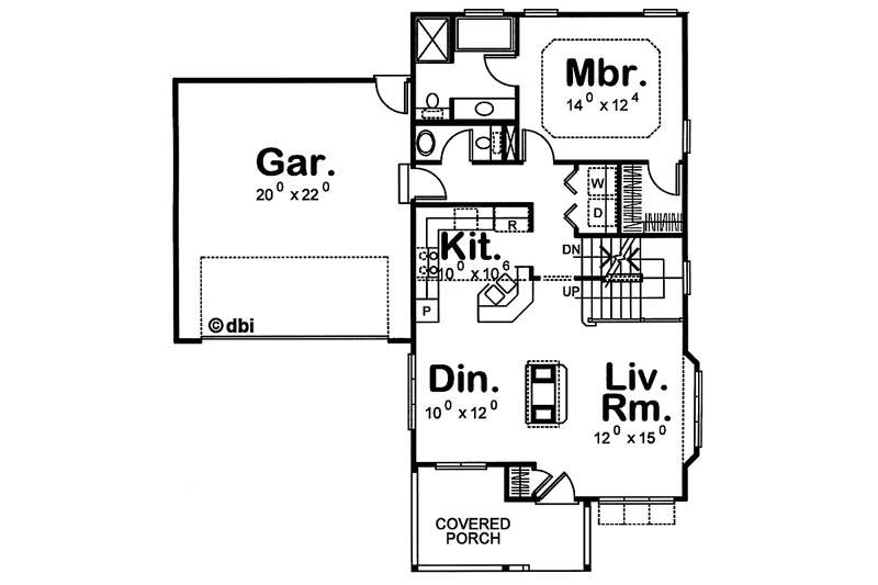 Dream House Plan - Floor Plan - Main Floor for Country House Plan #20-2224 - 3 bed, 2.5 bath