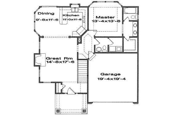 Floor Plan - Main Floor for Traditional House Plan #6-169 - 3 bed, 2.5 bath