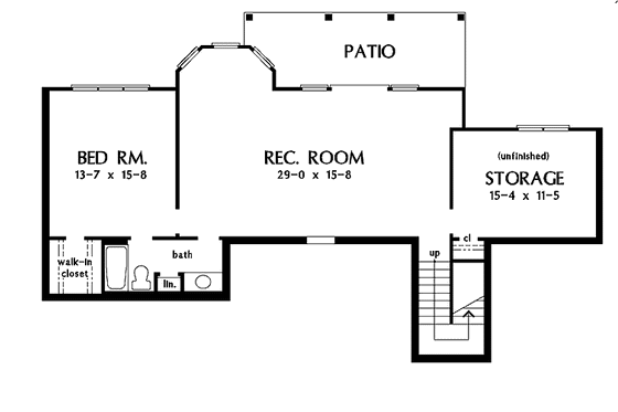 Floor Plan - Lower Floor for Craftsman House Plan #929-446 - 4 bed, 3 bath