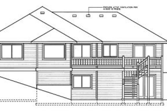 Exterior - Rear Elevation for Traditional House Plan #90-102 - 3 bed, 2 bath