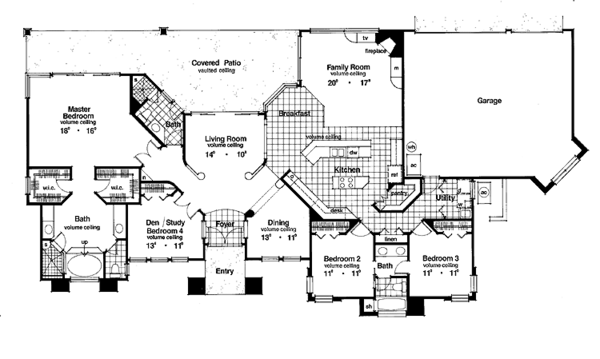 Dream House Plan - Mediterranean Floor Plan - Main Floor Plan #417-510